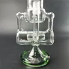 7.8INKHOKAHS GRÖN BASE RECYLER DAB RIG INLINE PERC PERCOLATOR Glas Vattenkaka Bong