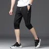 Hommes décontracté respirant coton cordon fermeture éclair avec poches sport Capri loisirs pantalon pantalon1