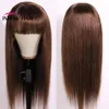 ISHOW BRÉSILIEN 4 27 Wigs de cheveux humains droits avec une frange 27 30 99J Ginger orange 350 Peruvian Aucune Lace Wigs Indian Hair Malaysian2498318