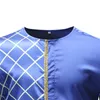 Blue African Dashiki Drukuj Top Pant Set 2 sztuk Outfit Zestaw Tradycyjne Mężczyźni Afryki Ubrania Casual Suit Dla Mężczyzn