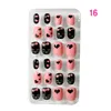 24PCS/Lot Candy False Nail Tips Press On Children Cartoon Full Cover Kid Glue Self Fake Nail Art for Girls Manicure Tips T345