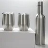 3個のワイングラスセットタンブラーステンレス鋼真空絶縁ワインボトル750ml株式のふたが付いている2つのワインタンブラー