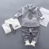Set di abbigliamento per ragazzi 2020 Spring Autumn Baby Boy Cotton Longsleeve Tie Shirt Pants 2 pezzi abiti per bambini abiti da gentiluomo 14y2395947
