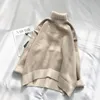 Women's Sweaters Turtleneck Sweater 2021 Winter Women Oversized Cute Sueter Mujer Pullover Knitted Mix-color Thick Grils Korean