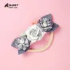 Nieuwe kinderen bloem hoofddeksels haaraccessoires meisjes handgemaakte parel stereo bloemen haarband zoete kinderen naadloze elastische haar boog S309