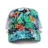 США популярного дизайнер моды красочные листы напечатаны шляпам случайного бейсбола мяч шапка для женщин женщин мужчину девочек без верхней