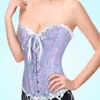 Gothic Embroidered Brocade Corset body lift shaper Bustier Bone Lace Up Steampunk Corset Sexy Corselet Strapless Overbust Slim 8111