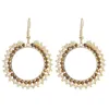 Vintage Round with Acrylic Small Beads Statement Dangle Earring for Women Indian Party Jewelry