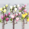 NEUE Latex-Magnolie (4 Köpfe/Stück) 25,59" Länge Simulation Real Touch Magnolia Denudata für Hochzeit, Zuhause, dekorative künstliche Blumen