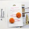 2pc / set schattig kant pom pom snap haar clip barrettes meisjes roze bal pompom haarspeld bloemen hoofddeksels haaraccessoires