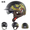 DOT approuvé unisexe femmes et hommes en cuir ABS casque de moto demi-visage SM202 Vintage Casco Capacete demi-visage rétro Casque7889151