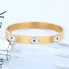 OUFEI Bracelet manchette en acier inoxydable pour femmes mode mauvais œil Bracelet en cristal bracelets femmes accessoires f1zu9904141
