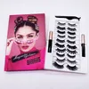 Makeup Magnetic Eyeliner and Eyelashes 10 Pairs Kit Reusable Silk False Lashes with 2 Liquid Eyeliner Tweezer No Glue 5D 6D Lashes Eyes Tools