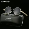 Joymood Steampunk Round Solglasögon Män klassisk varumärkesdesigner Vintage Sun Glasögon för män Metal Frame Fashion Eyewear UV400