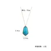 Fashion Blue Turquoise Natural Stone Pendant necklace gold plated long chain Necklaces for women jewelry