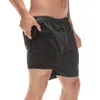 2020 Nuevos pantalones cortos para correr hombres deportes gimnasio Teléfono de compresión Desgaste de la bolsa bajo la capa base pantalones cortos atléticos sólidos pantalones pantalones cortos