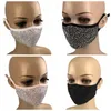 Moda Bling Bling toz geçirmez Elmas Koruyucu Maske PM2.5 Ağız Maskeleri Yıkanabilir Yeniden kullanılabilir Kadınlar Renkli Rhinestones Yüz Maskeleri RRA3349