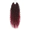 18 inç tanrıça locs tığ örgü saç uzantıları sentetik dalgalı bomba büküm tığ saç kadınlar için kıvırcık saçlı saç kroşe örgüler