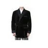 Velvet Men Blazer Jacket Party Prom Casual roken Slechts 1 st Wear1172J