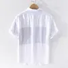 남성용 여름 남성 셔츠 짧은 소매 흰색 일치하는 셔츠 패션 레트로 셔츠 Mens M-3XL