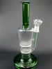 Vas Glas Bong Vattenpipor Grön Heady och Base 2 Later Honeycomb Perc Percolator Water Pipes 10,6 Inch Tall Dab Rig