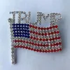 Trump Брошь Pin Алмазного флаг Брошь Rhinestone Письмо Trump брошь Кристалл Badge пальто платье Pins Одежда Мода ювелирные изделия GGA3593-2