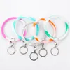 Jóias chaveiro camuflagem camuflagem pulseira de silicone anel redondo círculo arco-íris bangle keychain suporte para mulher pulso pulseira m2400