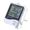HTC-1 LCD Digital temperatur Hygrometer Klockfuktighetsmätare Hem Inomhus Utomhus Hygrometer Termometer Väderstation med klocka
