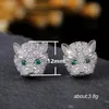 Choucong helt nya lyxsmycken 925 Sterling Silver Pave White Sapphire CZ Diamond GemStones Party Leopard Earring Women Stud EA5874084