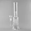 14-Inch Straight Notches Hookah Bong - Perc Filter Glass Water Pipe with Honeycomb, Glass Bowl for Elevated Smoking