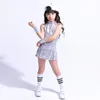 Songyuexia Girls Jazz Dance Set Stage Dress 드레스 힙합 정장 아이들을위한 치어 리더 성능 의상 복장 4XL