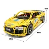 O Audis R8 V10 Speed RS5 Modelo de carro Blocos de construção MOC-4463 MOLD KING 13127 1896 + peças Tijolos de montagem Educação infantil Brinquedos para meninos Presentes de aniversário de Natal para crianças