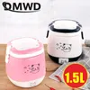 Dmwd 1.5l Mini Electric Rice Cooker Portable Cooking Steamer Multifunction Food Container Soup Pot Heating Lunch Box 1-3 People C19041901