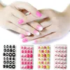 24 ADET 1 Paket Basında Çocuklar Karikatür Yanlış Tırnak İpuçları Renkli Tam Kapak Çocuk Sahte Nail Art Küçük Kızlar / Yetişkinler için