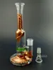 Szklane bonga wodne 9 Cal palnik olejowy Dab Rigs fajki wodne Perc Percolator o strukturze plastra miodu z miską na akcesoria do palenia