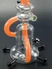 Orange Tube Unik Design glas vatten bongar Vattenpipor inline perc percolator 4 svart antenn 9,8 tum 14 mm led