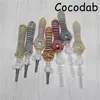 Glass Nectar Kit with Titanium or Quartz Tips Hookahs Dab Straw Oil Rigs Silicone pipes smoking accessories