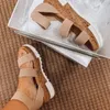 Peep Platform Dihope High Toe Women Heel Ankle Buckles Sandalia Espadrilles Female Shoes Sparx Sandals Blue Shoe 689n 79