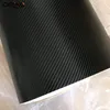 Classic Black 4d Carbon Fiber Vinyl Wrap Film 4d Carbon Car Wrap Folie med luftbubbla Fri storlek 1,52x30m / Roll