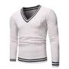 Men's Sweater Fashion Men Casual V-Neck Pullover Man Autumn Warm Slim Fit Long Sleeve Shirt Male Sweaters Knitted Wool