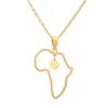 Африка карта кулон ожерелья золотые серебряные ювелирные изделия карта африканских дикой природы слонов львов жираф мода ожерелье из нержавеющей стали
