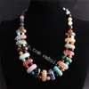 5Pcs Handmade 50cm Boho Bohemian Style Natural Quartz Crystal Gem Stone Beaded Pendant Choker Necklaces Beads Statement Bib Collar for Women