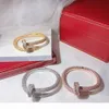 brands screw Full drill nails Bracelet Gold Bracelets Women Bangles Punk for gift luxurious Superior quality jewelry2469176