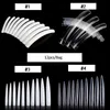 Tamax NAF004 12pcs Natural transparent false nails tips Acrylic UV Gel Manicure Artificial suprer length logo Fake Nail Art Tip7097510