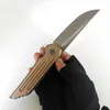 Limited Customization Version Kwaiback Folding Knife Sanding S35VN Blade Anodized Titanium Handle Knives Pocket EDC Outdoor Tactical Camping Hunting Tools