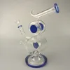 Unieke Zwart / Blauw Glas Water Bong Hookahs 9.2Inch Oliebrander DAB RIGHT voor roken Accessoires