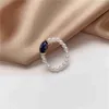 Prosty pierścień Retro-Pearl-Handmade Ring-Toe Ring-Stretch-Natural Stone