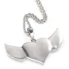 Collier pendentif Photo ailes de cœur d'amour personnalisé, médaillons à mémoire de forme, pendentif solide, chaînes en Zircon cubique personnalisées, cadeau