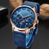 LIGE Nouveaux Hommes Montres Mâle Mode Top Marque De Luxe En Acier Inoxydable Bleu Quartz Montre Hommes Casual Sport Montre Étanche Relojes CJ191116