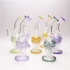 Color Skull Prec Glass Bong Dab Rig Smoking Pipe Recycler Oil Rig Hookahs com 1 tigela clara Dê 1 Quartz Banger para presente